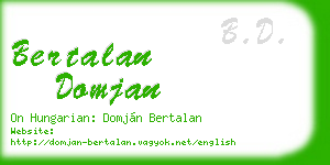 bertalan domjan business card