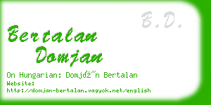 bertalan domjan business card